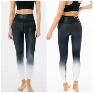 Zyia Active Black Metallic Ombre Light n Tight Hi-Rise 7/8 Legging size 14-16